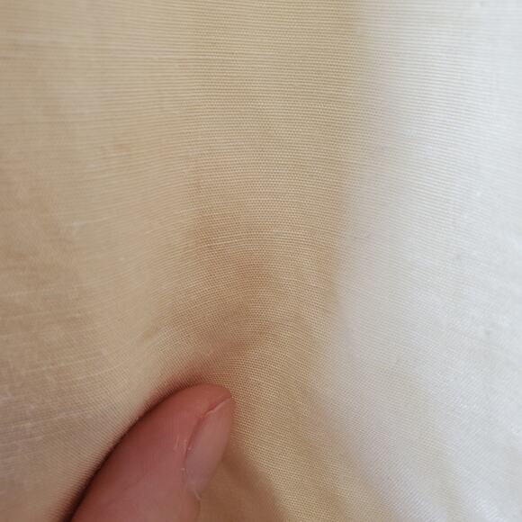 Vintage 70s 80s Silk Cotton Midi Prairie Skirt Beige Cream 36" - Picture 9 of 10